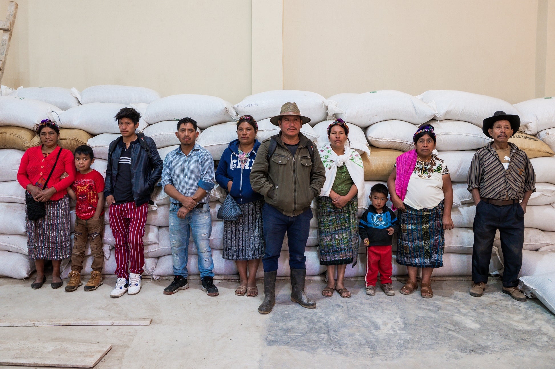 Members of the El Sendero Co-op at the Co-op warehouse